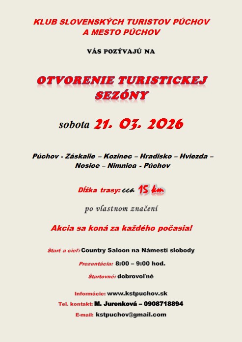 Otvorenie turistickej sezóny - propozície